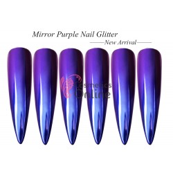 Pigment mirror chrome effect pentru Gel UV sau Acril, NADP015JJ+ 1 aplicator Purple-Blue